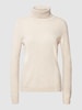 Christian Berg Woman Rollkragenpullover mit gerippten Abschlüssen Beige meliert