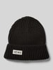 ICHI Beanie met labelpatch, model 'EMMA' Zwart