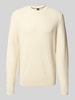 BOSS Regular fit gebreide pullover van zuiver katoen Offwhite