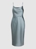 Laona Cocktailkleid mit Wasserfall-Ausschnitt Schilf