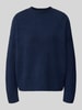 VERO MODA Sweter o kroju oversized z dodatkiem wełny model 'BOOM' Granatowy melanż