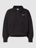 Nike Cropped Sweatshirt mit Polokragen Schwarz