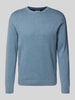 Tom Tailor Regular Fit Strickpullover aus reiner Baumwolle Jeansblau