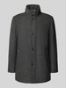 BOSS Regular fit wollen lange jas met opbergbare capuchon, model 'CAMRON' Lichtgrijs