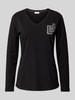 LIU JO SPORT Longsleeve mit Ziersteinbesatz Black