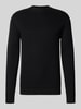 SELECTED HOMME Regular fit gebreide pullover van puur katoen, model 'DANE' Zwart