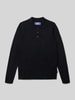 Jack & Jones Regular fit poloshirt in gebreide look, model 'Bradfort' Zwart