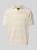 MCNEAL Relaxed fit gebreide polo met V-hals Zand