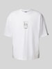 REVIEW T-shirt z nadrukiem z logo i motywem Biały