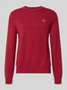 Lacoste Regular Fit Strickpullover aus Baumwoll-Mix  Bordeaux