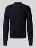 MCNEAL Slim Fit Strickjacke aus Viskose-Mix mit Umlegekragen Marine