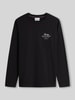 Tommy Hilfiger Bluzka z długim rękawem o kroju regular fit z czystej bawełny Czarny