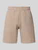PEGADOR Relaxed Fit Sweatshorts mit Strukturmuster Modell 'Jovren' Taupe