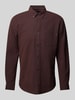 Lindbergh Freizeithemd mit Button-Down-Kragen Bordeaux