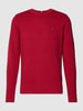 Tommy Hilfiger Gebreide pullover met labelstitching, model 'CHAIN' Kersenrood