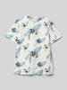 Jack & Jones T-Shirt mit Allover-Muster Modell 'CHILL' Ecru