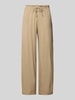 Review Wide Leg Stoffhose mit Tunnelzug Beige