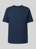 GABBA T-shirt met geribde ronde hals Marineblauw