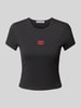 Review T-Shirt mit Label-Stitching Black