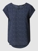 Only Blouseshirt met all-over motief, model 'Vic' Marineblauw