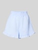 A-view Relaxed fit korte broek met structuurmotief, model 'Sonja' Lichtblauw