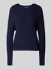 QS Gebreide pullover met ronde hals Donkerblauw