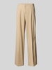OPUS Stoffen broek met persplooien en steekzakken, model 'Maiga' Zand