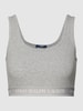 Polo Ralph Lauren Bustier in Ripp-Optik Modell 'BRALETTE SLEEVELESS TANK' Hellgrau meliert