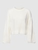 Vero Moda Gebreide pullover met geribde ronde hals, model 'SAYLA' Offwhite