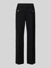 Cambio Flared stoffen broek in verkorte pasvorm Zwart