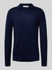 SELECTED HOMME Regular fit poloshirt van zuivere wol, model 'TRAY' Donkerblauw