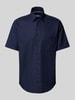 ETERNA Modern fit zakelijk overhemd met knoopsluiting Marineblauw