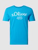 s.Oliver RED LABEL T-shirt z nadrukiem z logo Turkusowy