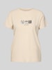 comma T-Shirt mit Motiv-Print Taupe