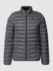 Blend Gewatteerd jack met labelpatch, model 'Romsey’ Antraciet