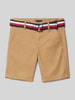 Tommy Hilfiger Teens Bermudas mit Stoffgürtel Camel