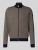 bugatti Cardigan met opstaande kraag en ritssluiting Marineblauw