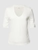 s.Oliver BLACK LABEL T-shirt van viscose met V-hals Wit