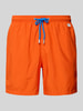 MC2 Saint Barth Regular Fit Badeshorts mit Label-Badge Modell 'LIGHTING PANTONE' Orange