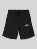 Quiksilver Szorty z dzianiny dresowej o kroju regular fit z nadrukiem z logo model ‘EASY DAY’ Czarny