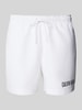 Calvin Klein Underwear Regular Fit Badeshorts mit Label-Print Weiss