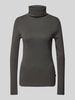 QS Longsleeve mit geripptem Rundhalsausschnitt Modell 'Rolli' Anthrazit