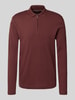 Christian Berg Men Slim Fit Poloshirt mit Reißverschluss Metallic Rot