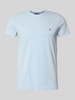 Tommy Hilfiger Slim Fit T-Shirt aus Baumwoll-Elasthan-Mix Bleu