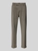 Cinque Regular Fit Bundfaltenhose mit Label-Detail Modell 'GIANNI' Hellbraun