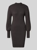 Only Comfort Fit Strickkleid aus Viskose-Mix Modell 'KATIA' Dunkelgrau Melange