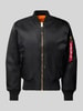 Alpha Industries Bomberjacke mit Stehkragen und Pattentaschen Black