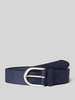 Vanzetti Leren riem met doornsluiting Marineblauw