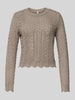 Only Regular Fit Strickpullover aus Struktur Strick Modell 'SAGA' Sand