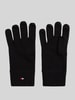 Tommy Hilfiger Handschuhe aus Baumwoll-Kaschmir-Mix Modell 'ESSENTIALS FLAG' Black